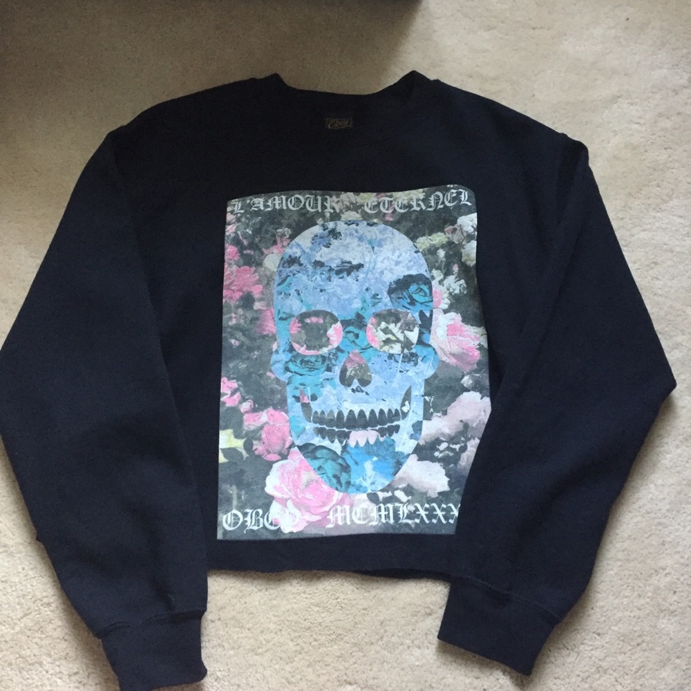 Obey Floral Skull Crew Neck Sweater